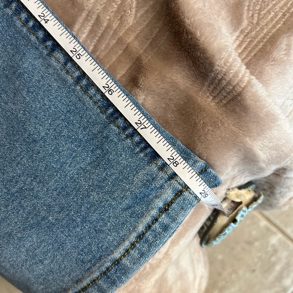 Low Waisted Jeans Trendy Straight Leg Boyfriend Asymmetrical Denim Pants💙SZ 8 - Picture 9 of 12